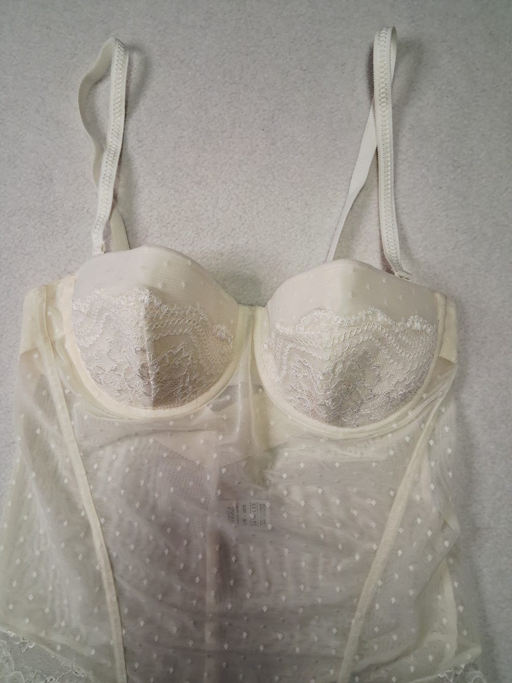 Marks & Spencer Cream Lace and Mesh Bodysuit - Picture 3 of 8